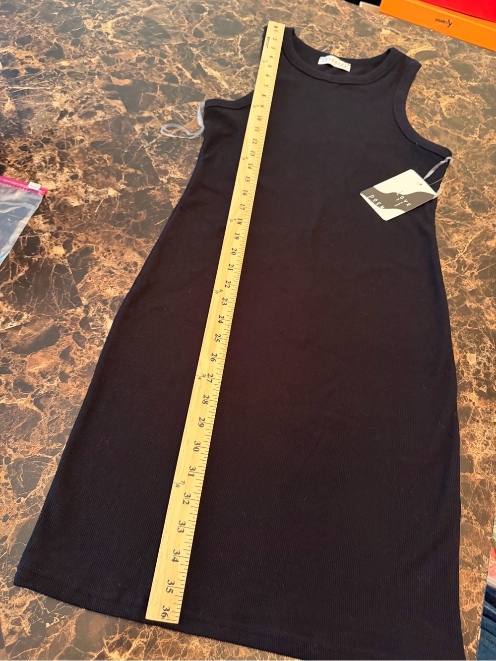 NWT Love Poem Black Ribbed Sleeveless Midi Tank Dress Women’s Size L - Picture 4 of 6